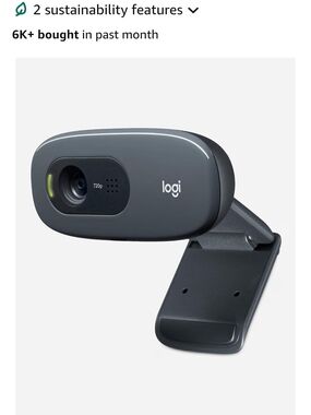Logitech 720p Webcam in Charcoal Gray